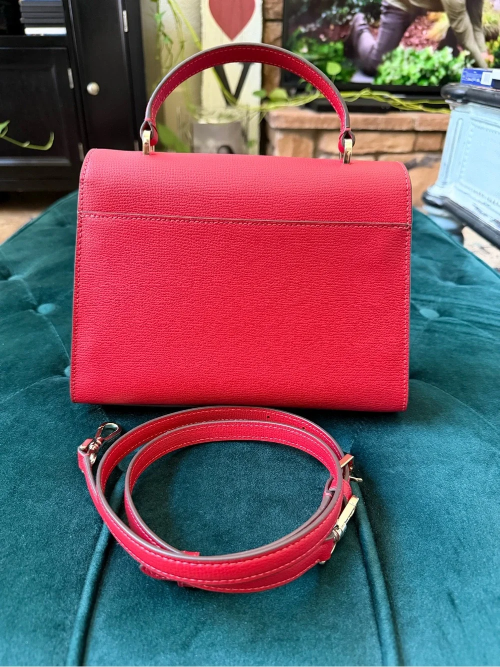 Kate Spade Darcy Red Top-Handle Purse - Picture 3 of 10